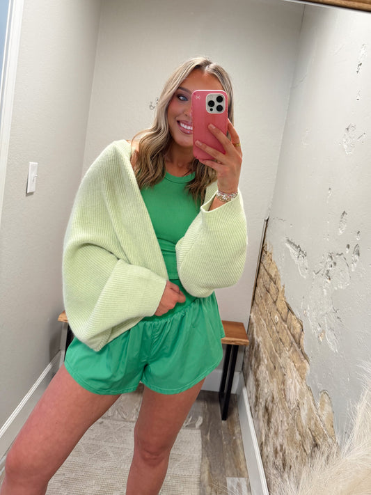 The Cardigan Shawl - Lime