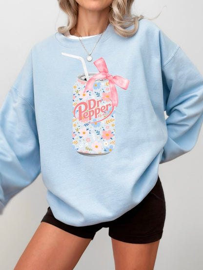 Floral Dr Pepper Soda Can Sweatshirt