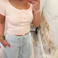 Scallop Sweetheart Tee - Lt Pink