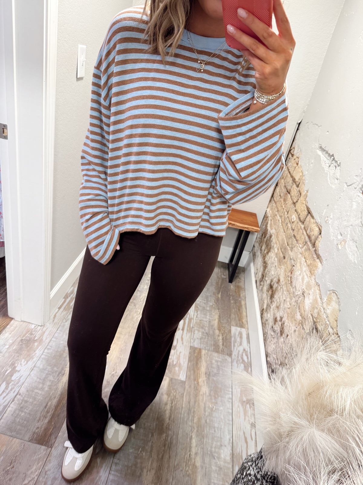 Daydream Strip Top - Blue/Brown