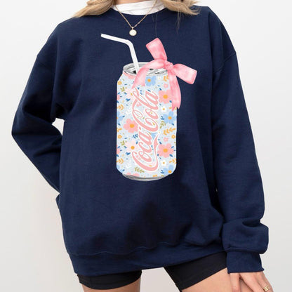 Floral Coca Cola Soda Can Sweatshirt