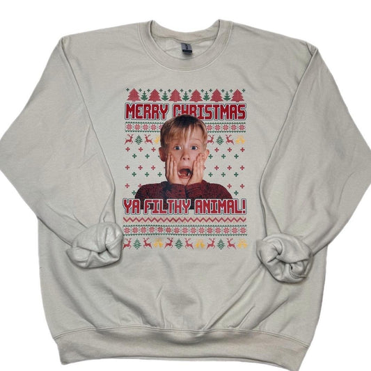 Merry Christmas Ya Filthy Animal Sweatshirt