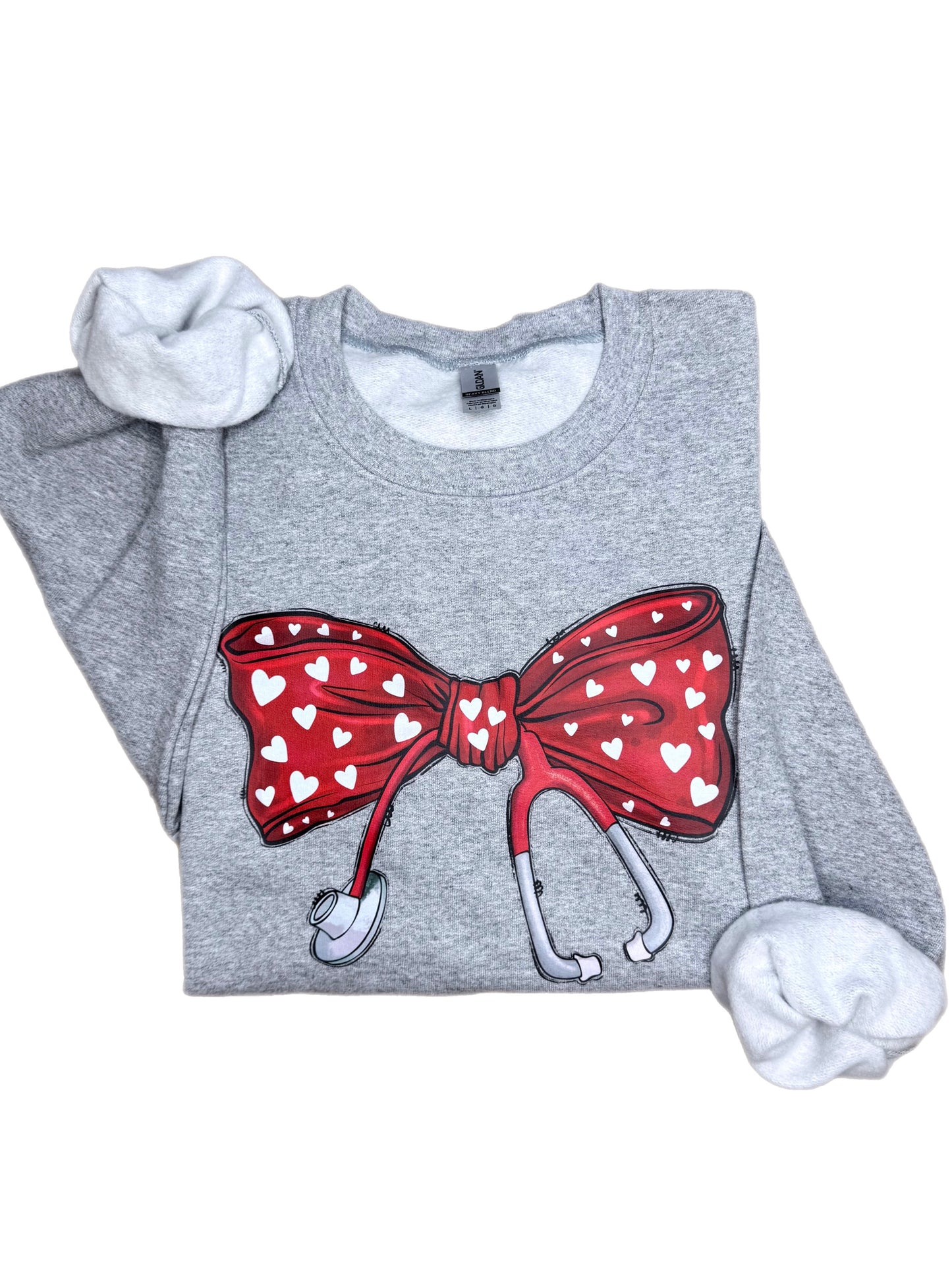 Nurse Valentine Bow Sweatshirt