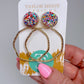 Glitter Top Hoops - Rainbow