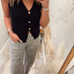 Sweater Vest Top - Black