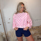 Pink Check Pullover