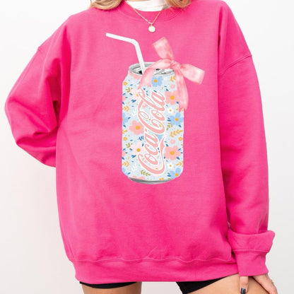 Floral Coca Cola Soda Can Sweatshirt