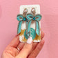 Beaded Bow Drops - Baby Blue