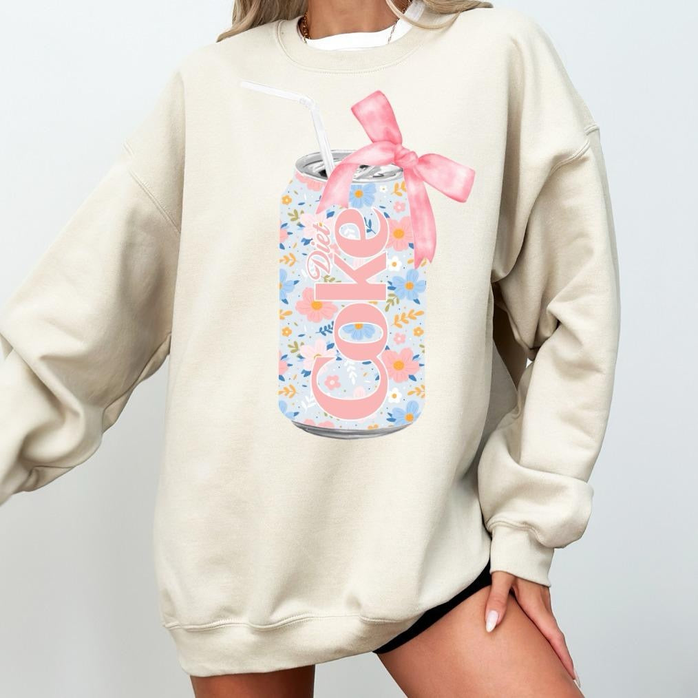 Floral Diet Coke Soda Can Sweatshirt