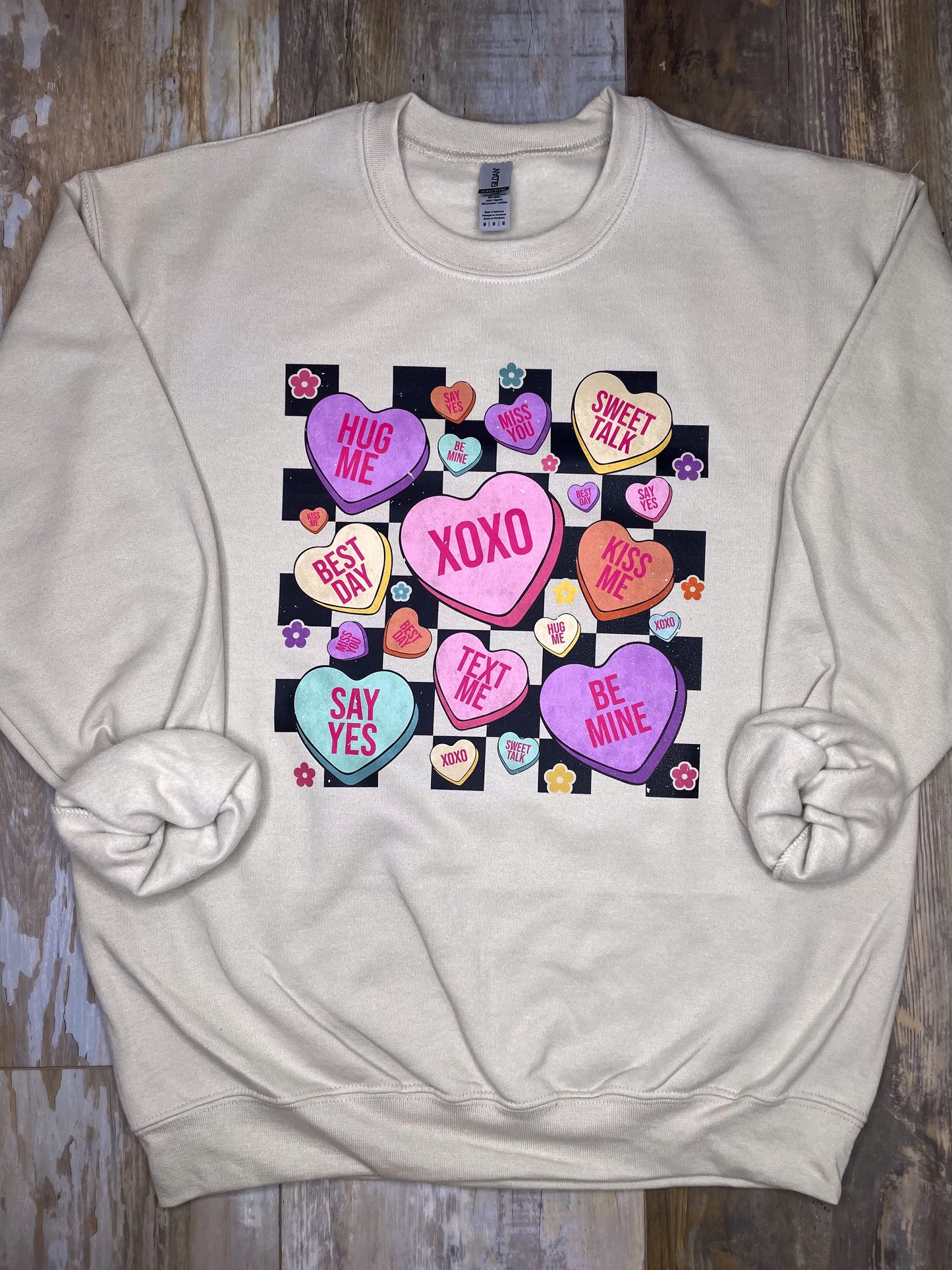 Retro Candy Hearts Sweatshirt