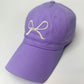 Embroidered Bow Baseball Cap - Lavender