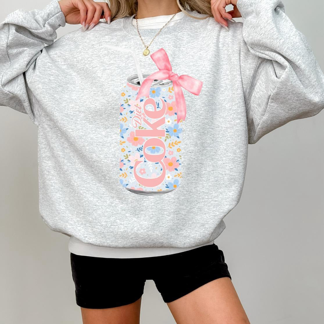 Floral Diet Coke Soda Can Sweatshirt