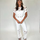 Somewhere Tropical Pant Set - White