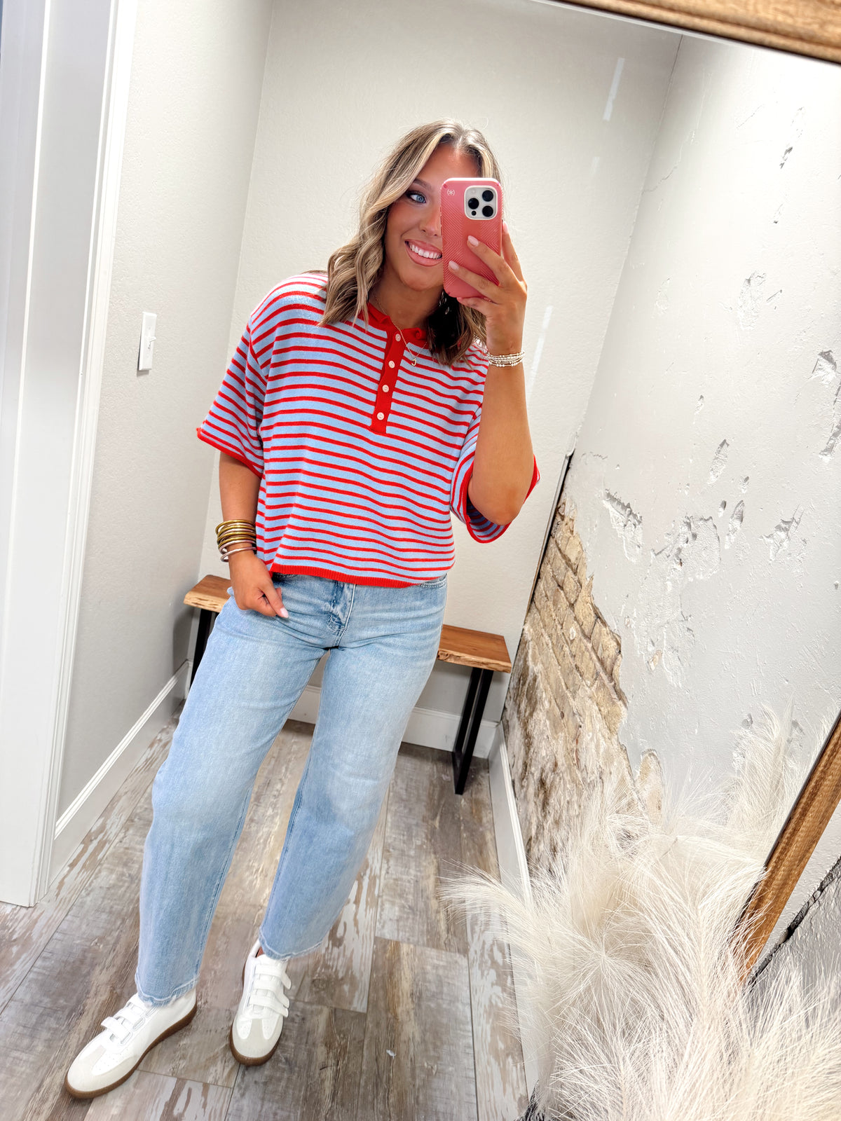 Boardwalk Babe Top - Red/Blue