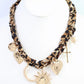 Chain Scarf Necklace - Leopard