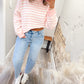 Sweet Seasons Sweater - Pink/White