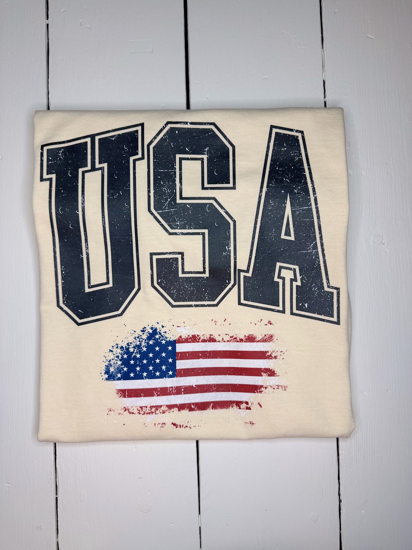 Distressed USA Tee