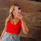 Tori Lace Tank - Red