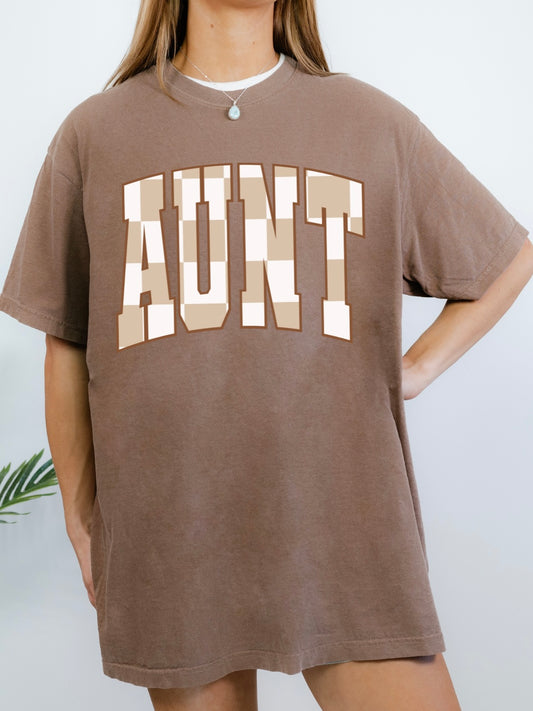 Checkered Aunt Tee
