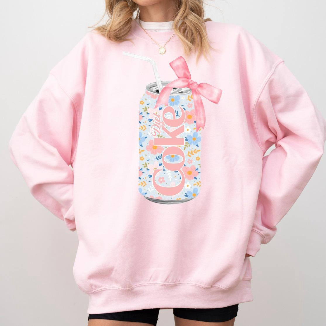 Floral Diet Coke Soda Can Sweatshirt