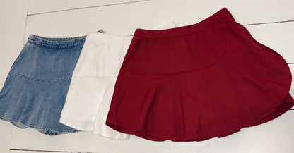Daisy Duke Denim Skort - White
