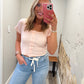 Scallop Sweetheart Tee - Lt Pink