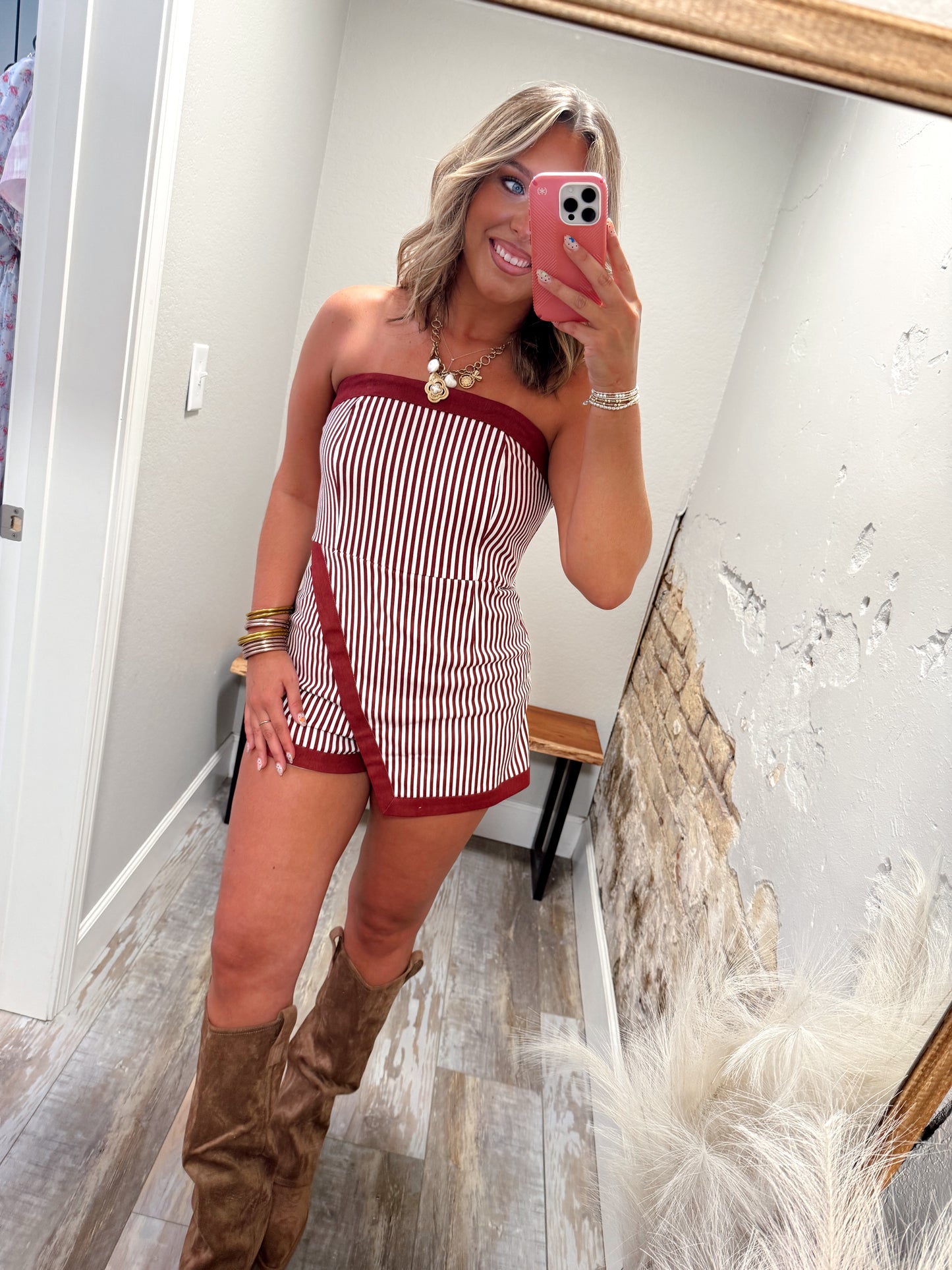 Kickoff Romper - Maroon