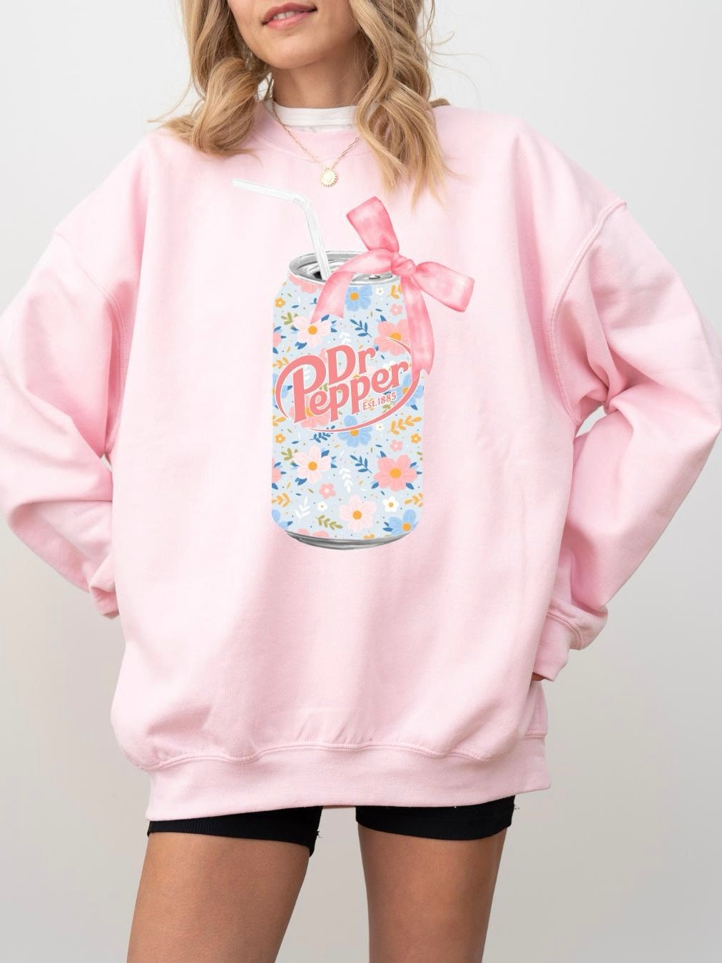 Floral Dr Pepper Soda Can Sweatshirt