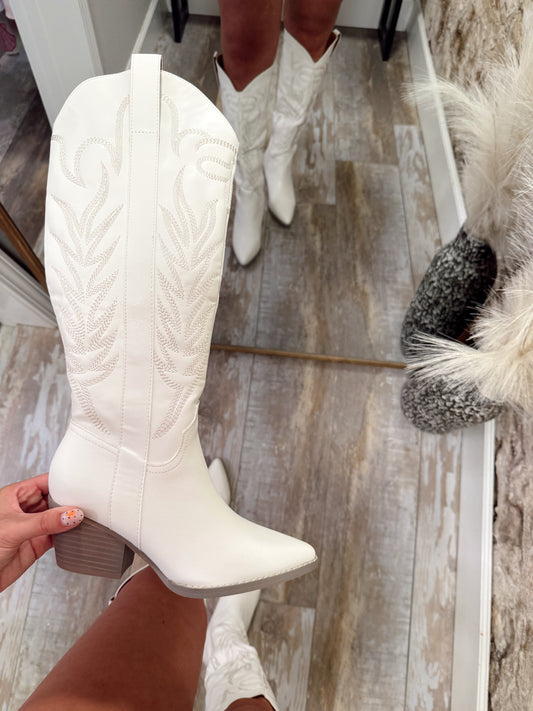 Nash Bash Western Boots - White