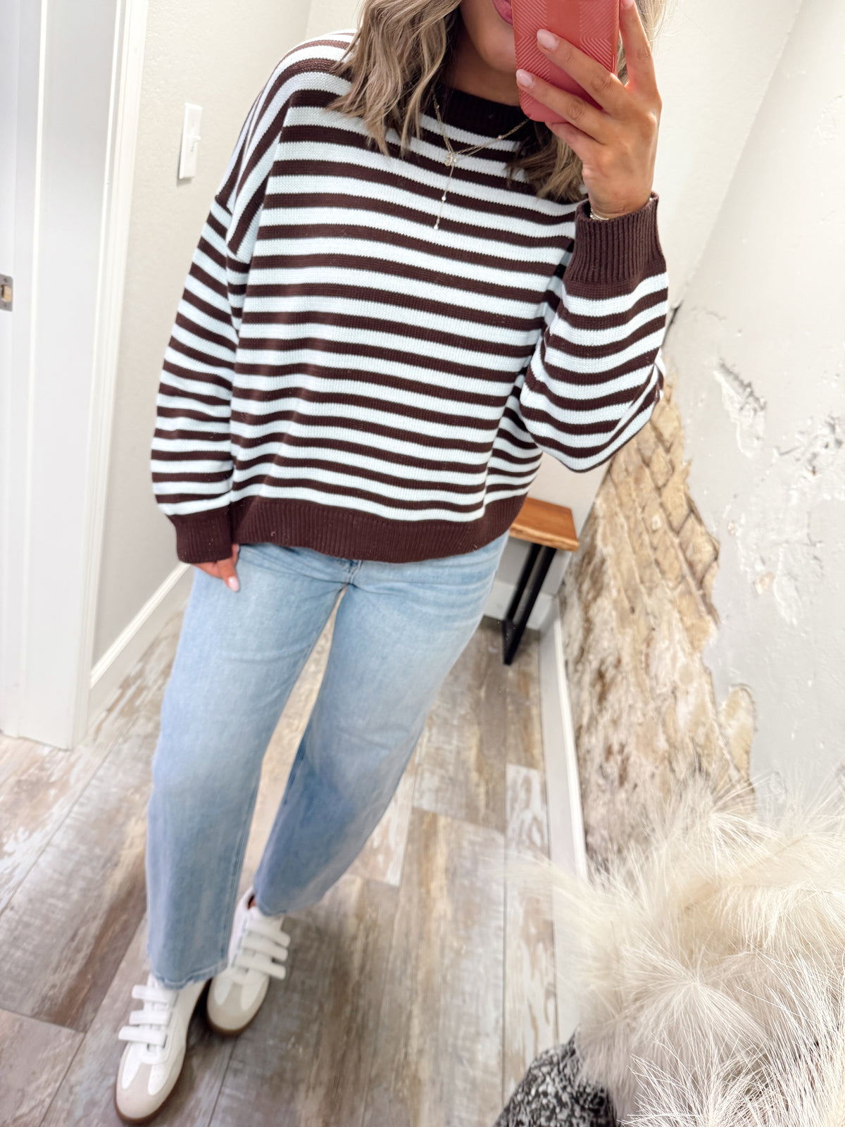 Sweet Seasons Sweater - Blue/Brown