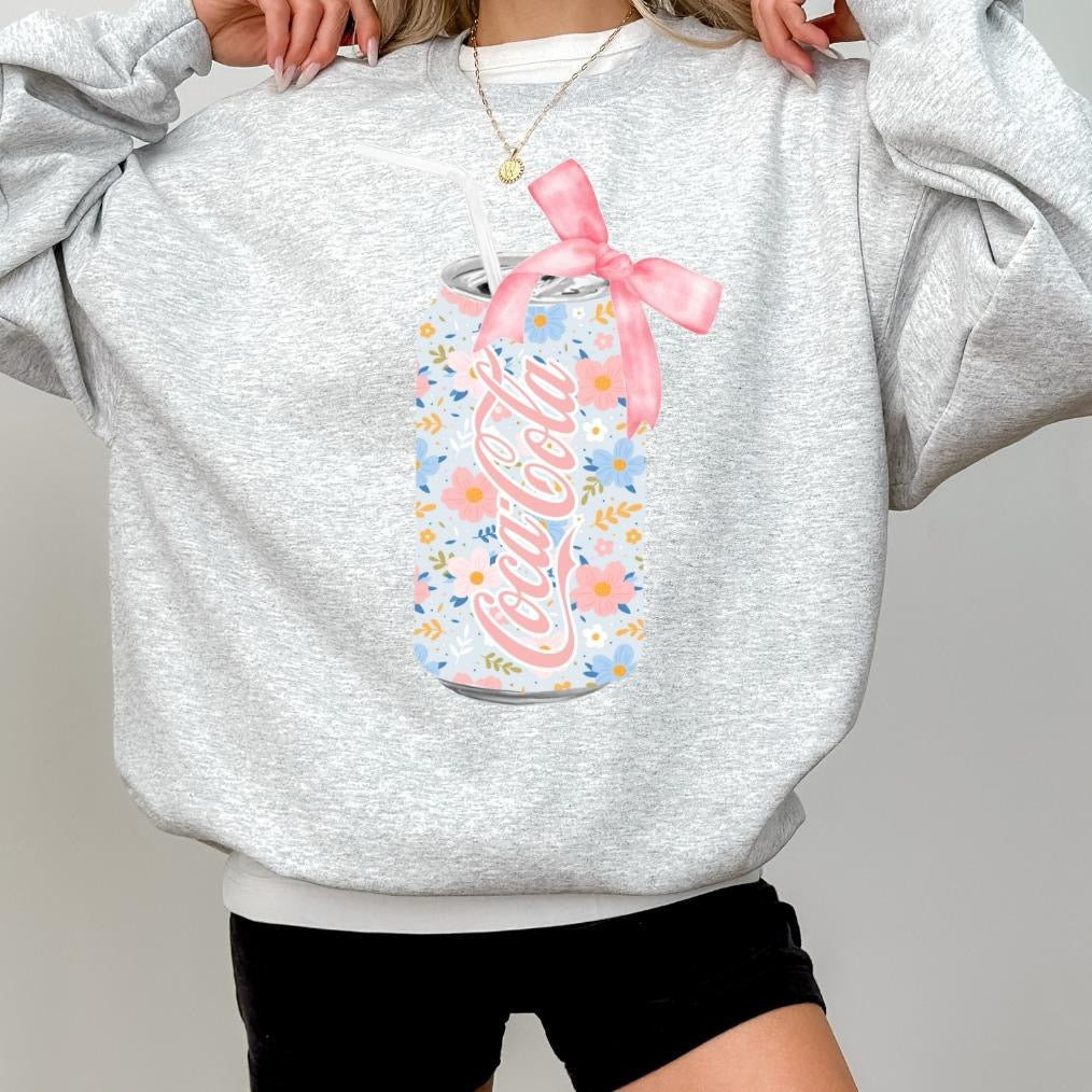 Floral Coca Cola Soda Can Sweatshirt