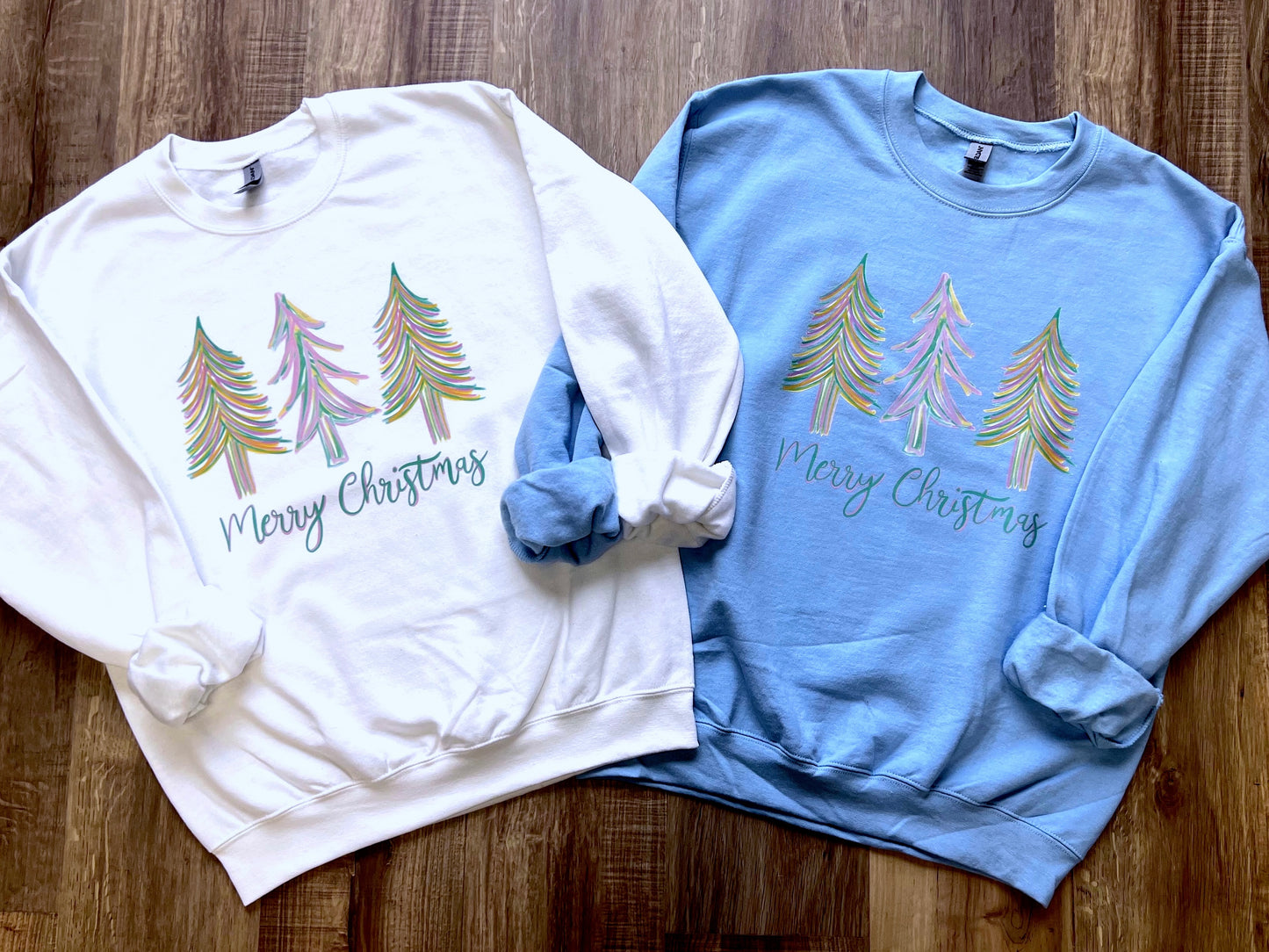 Pastel Christmas Trees Sweatshirt