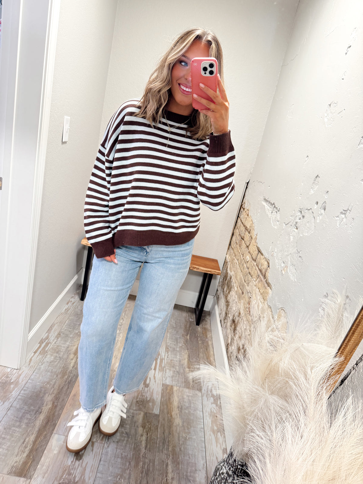 Sweet Seasons Sweater - Blue/Brown