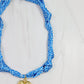 Scarf Charm Necklace - Blue/White Geo