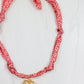 Scarf Charm Necklace - Red/White Geo