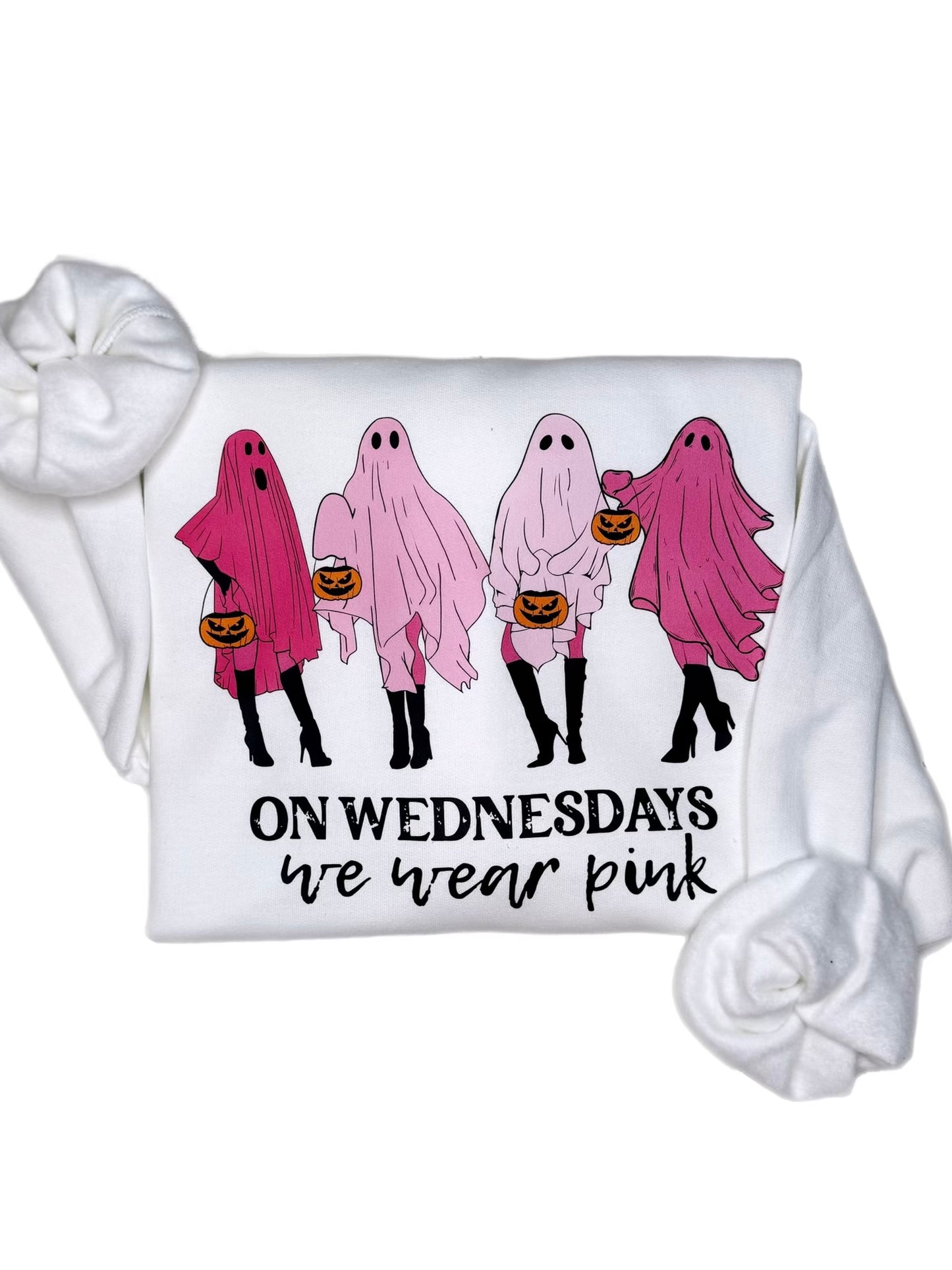 On Wednesdays We Wear Pink Halloween Sweatshirt