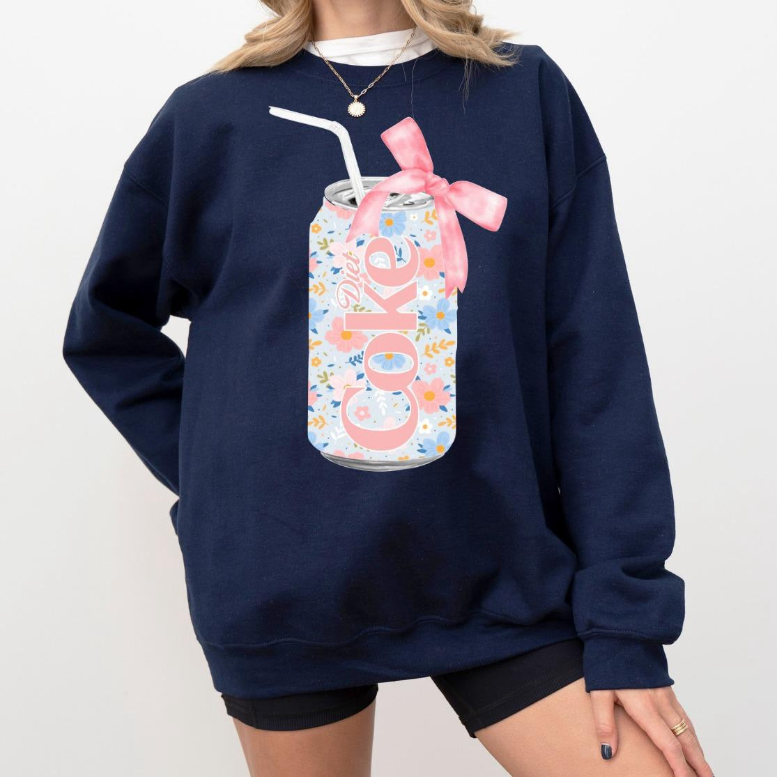 Floral Diet Coke Soda Can Sweatshirt