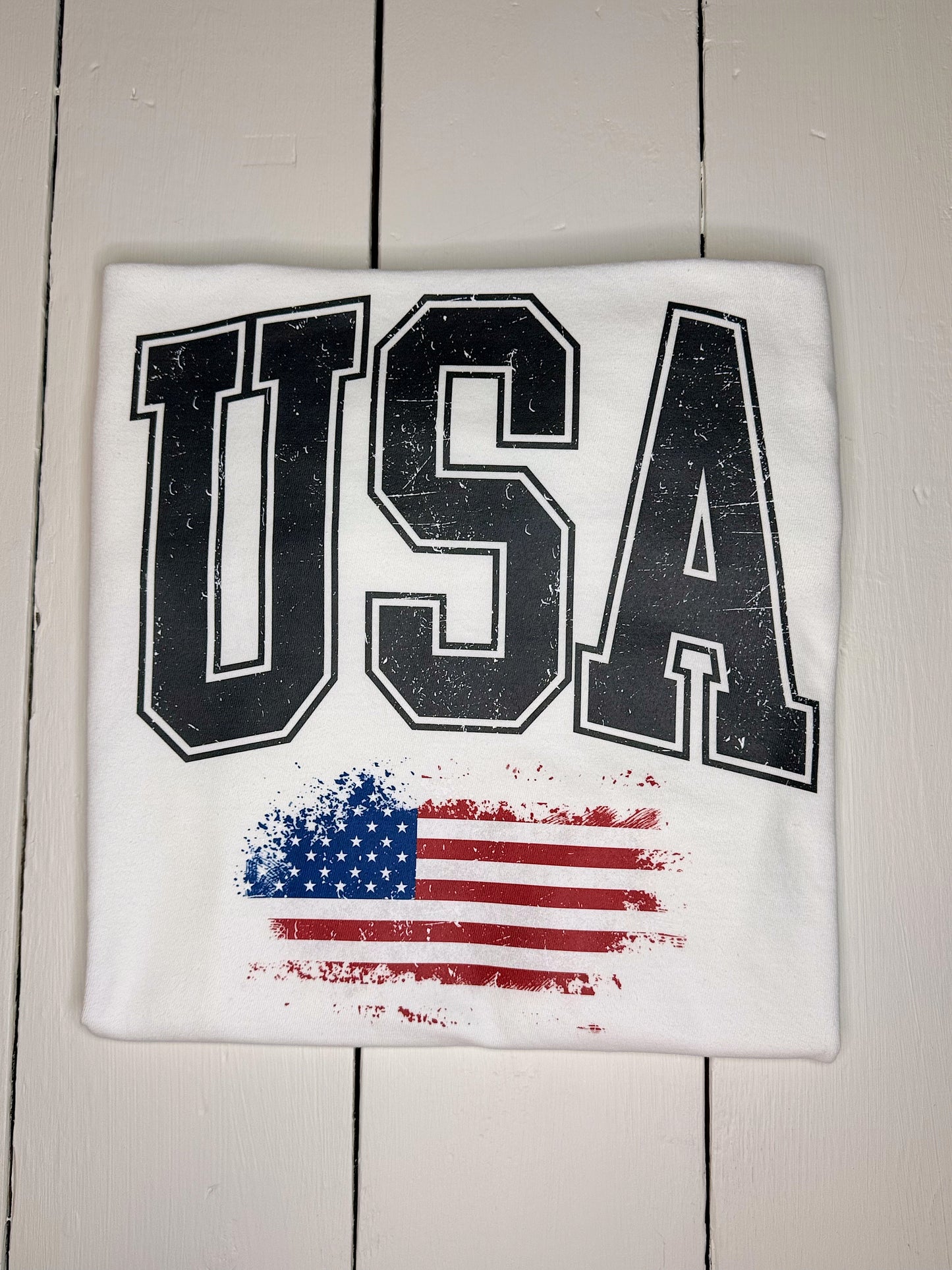 Distressed USA Tee