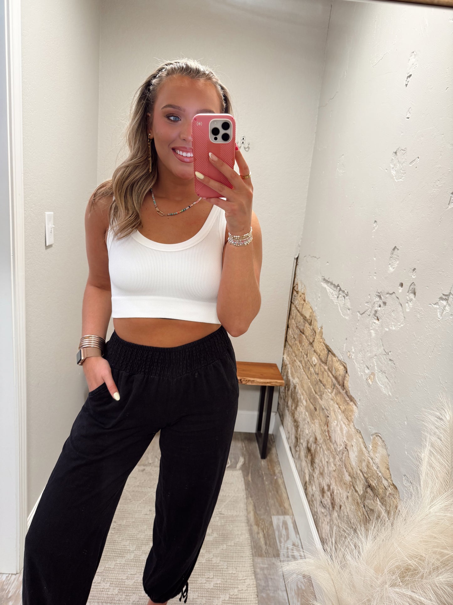 Tatum Cropped Tank - White