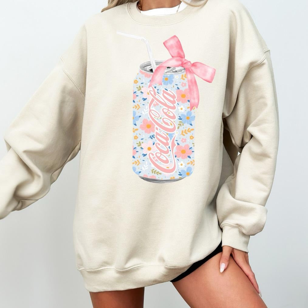 Floral Coca Cola Soda Can Sweatshirt