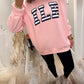 ILB Oversized Mockneck - Navy Striped/ Pink