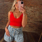 Tori Lace Tank - Red