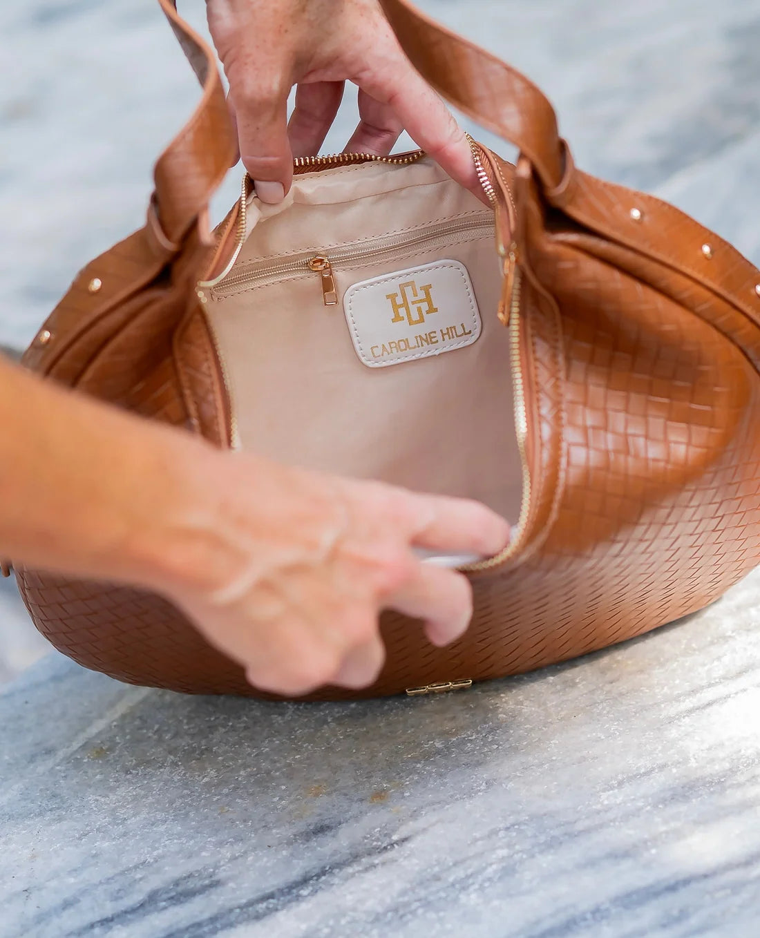 Winslow Curved Bag - Woven Saddle