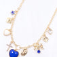 Football Charm Necklace - Royal Blue/White