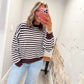 Sweet Seasons Sweater - Blue/Brown