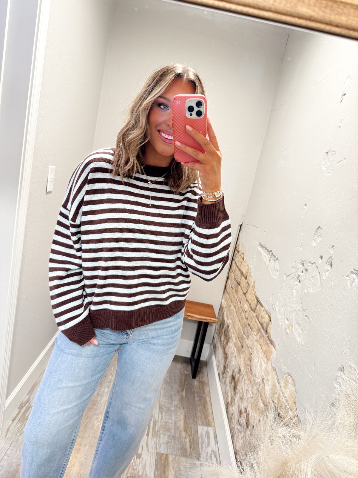 Sweet Seasons Sweater - Blue/Brown