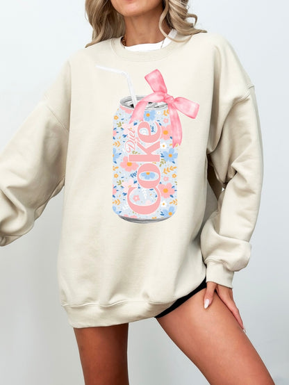 Floral Diet Coke Soda Can Sweatshirt