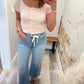 Scallop Sweetheart Tee - Lt Pink