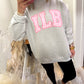 ILB Oversized Mockneck - Pink Polka Dot/ Ash