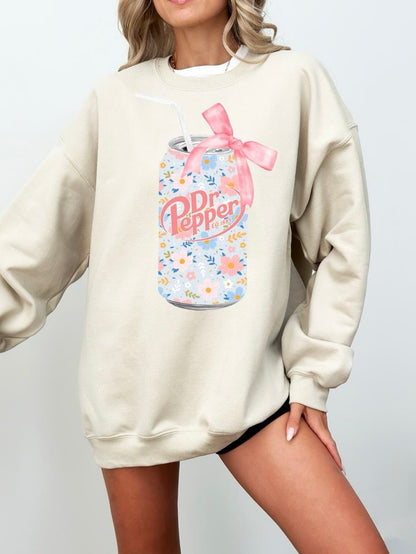 Floral Dr Pepper Soda Can Sweatshirt